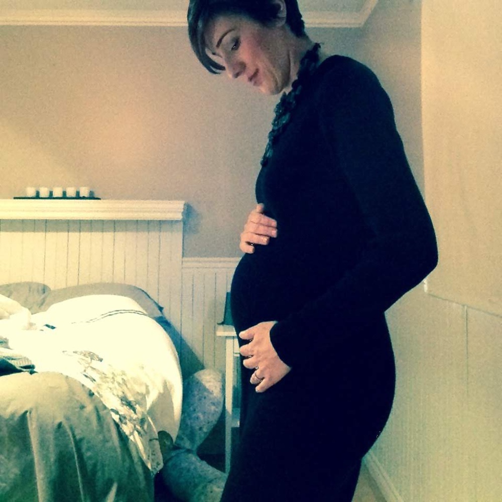 Navy blue maternity dress